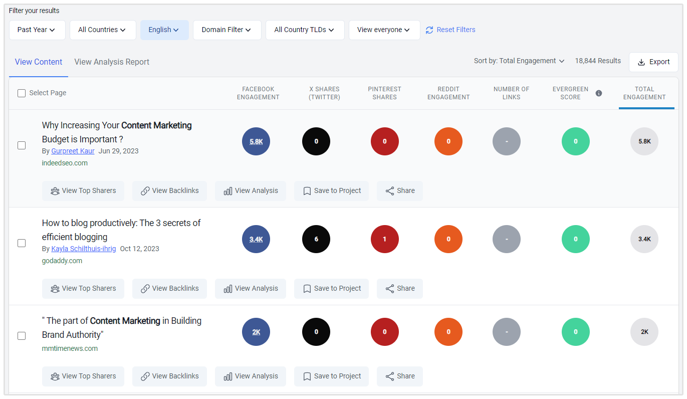 Contoh Pemasaran Konten Buzzsumo